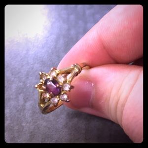 Gold platted amethyst ring